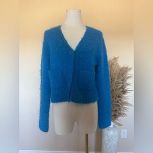 AERIE Blue Fuzzy Sweater